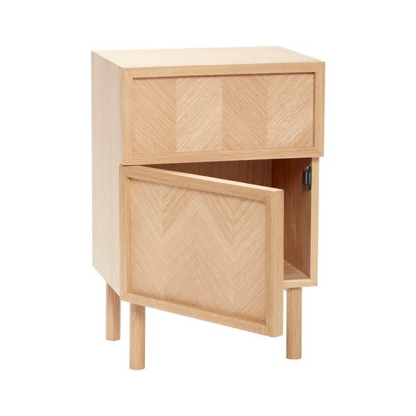 Нощно шкафче от масивен дъб в естествен цвят Herringbone – Hübsch-image-4