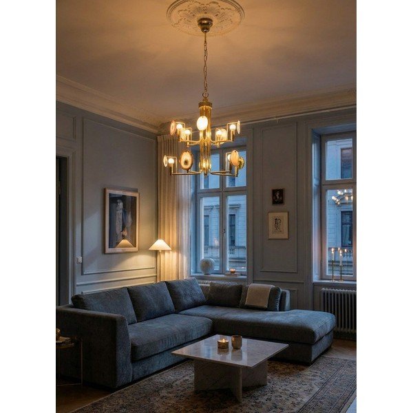 Метално висящо осветително тяло  в златист цвят Glamour – Premier Housewares-image-1