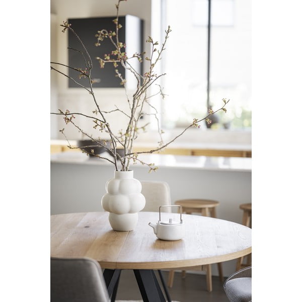 Кръгла сгъваема трапезна маса от декор от дъб  в естествен цвят ø 135 cm Maddock – Rowico-image-4