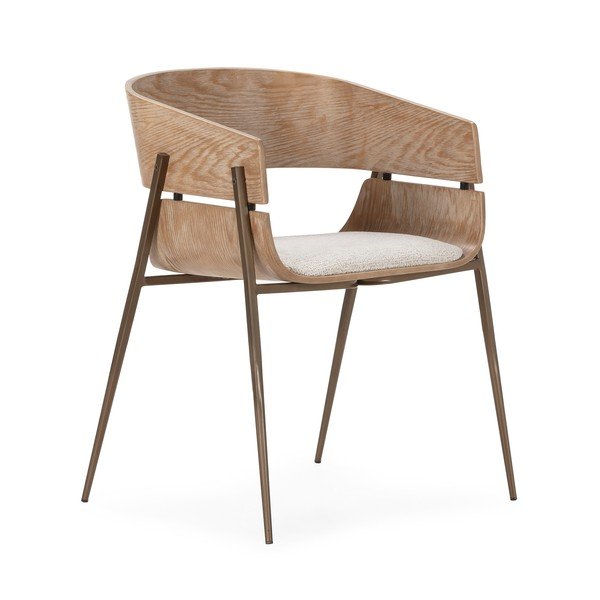 Тапицирани трапезни столове в комплект с подлакътници 2 бр. в естествен цвят Naia – MOME