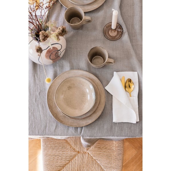 Комплект за хранене от бежов каменна керамика 24 бр. Glosia - Bonami Selection-image-4