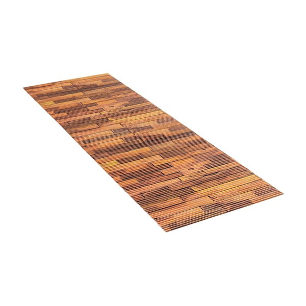 Кафява пластмасова постелка за баня 65x200 cm Lambris - Wenko-image-2