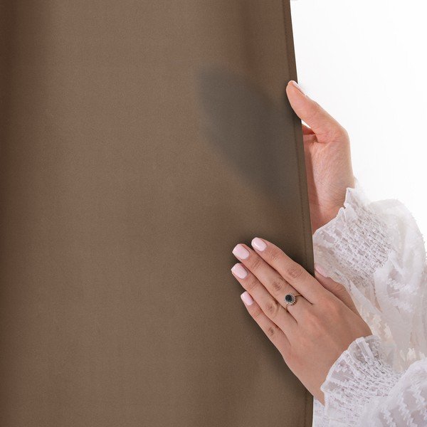 Кафяво затъмняващо перде 140x250 cm Carli Tie – Restilo-image-4