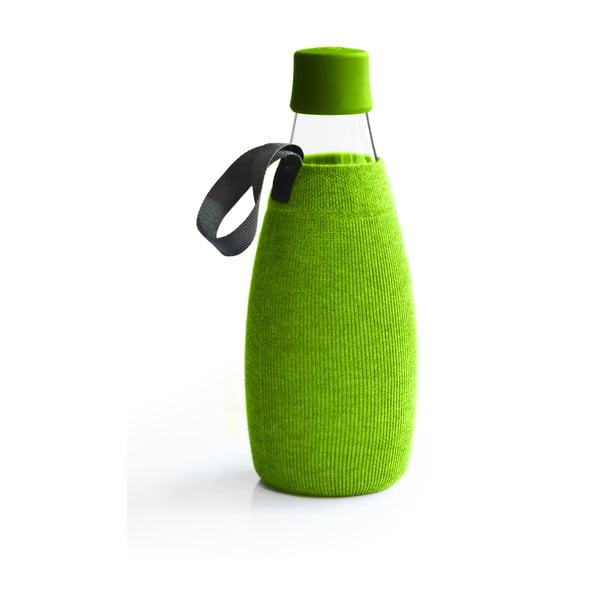Зелена стъклена бутилка с ръкав, 800 ml - ReTap