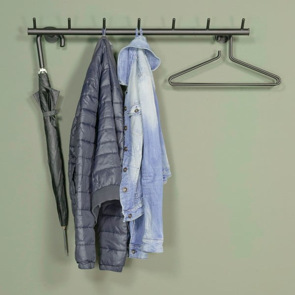 Черна метална стенна закачалка 80 cm Odin – Spinder Design-image-2