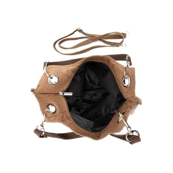 Бежова кожена чанта Mangotti Casmina - Mangotti Bags-image-2
