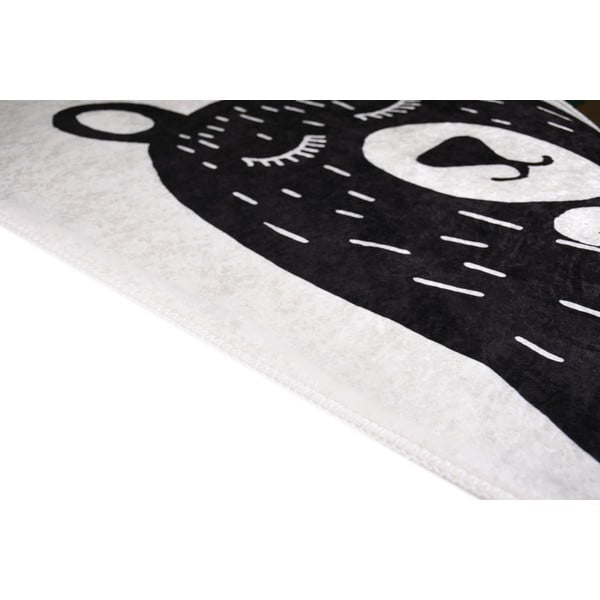Черно-бял детски килим подходящ за пране 100x160 cm Bear Family v2 – Vitaus-image-2