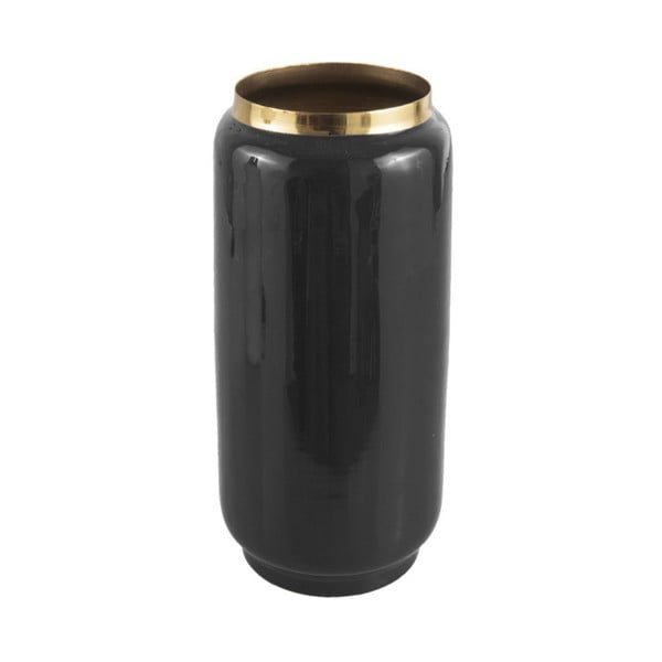 Черна ваза със златни детайли Flare, височина 27 cm - PT LIVING