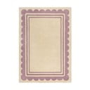 Ръчно изработен вълнен килим в лилав и естествен цвят 120x170 cm Lois Scallop – Flair Rugs