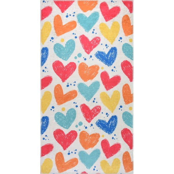Детски килим подходящ за пране 80x120 cm Hearts of Love – Vitaus