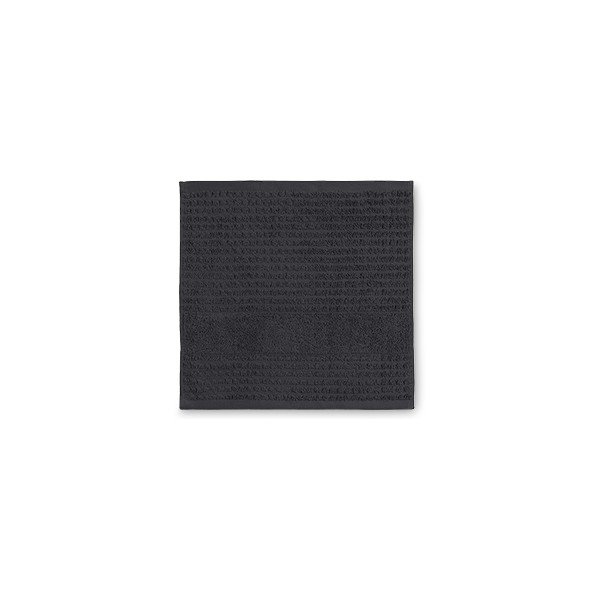 Тъмносива кърпа от органичен памук от тери 30x30 cm Check – JUNA