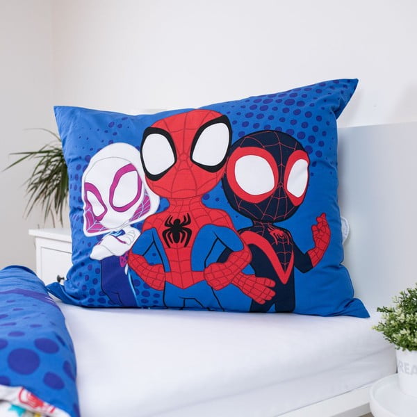 Синьо  единично  памучно детско спално бельо 140x200 cm Spidey – Jerry Fabrics-image-3