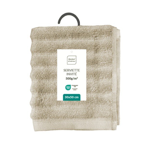 Бежова памучна кърпа от тери 30x50 cm Maya – douceur d'intérieur-image-4