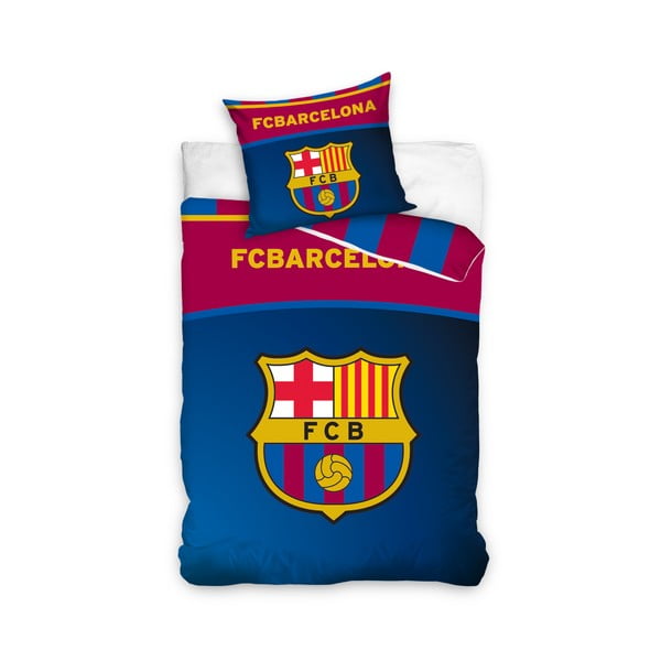 Детско памучно спално бельо за единично легло FC Barcelona I, 140 x 200 cm - CARBOTEX