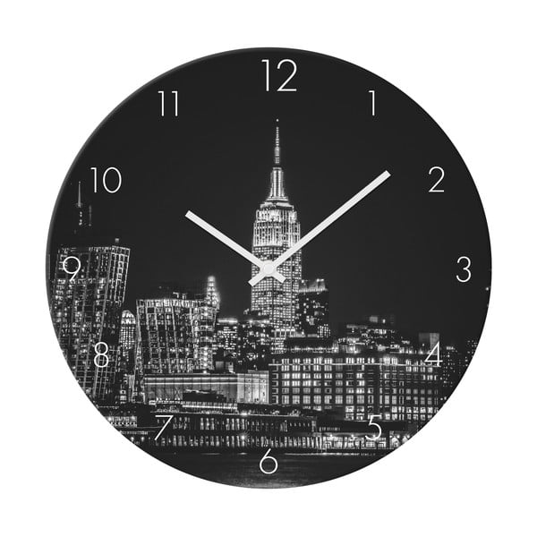 Стъклен стенен часовник ø 30 cm Shining city - Styler