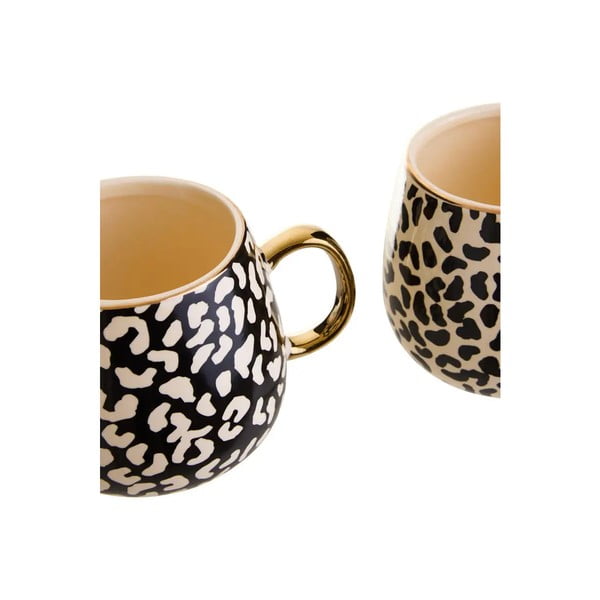 Черно-златни керамични чаши в комплект от 2 чаши от 330 ml London - Premier Housewares-image-3