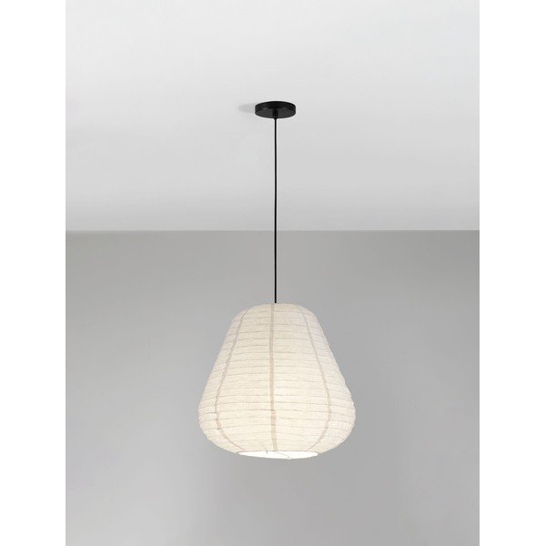 Бяло ленено висящо осветително тяло ø 50 cm Linnet – Nova Luce-image-3