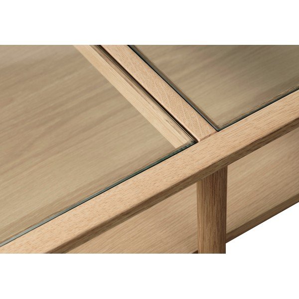 Стъклена масичка за кафе в естествен цвят 41x60 cm Elba - Unique Furniture-image-4