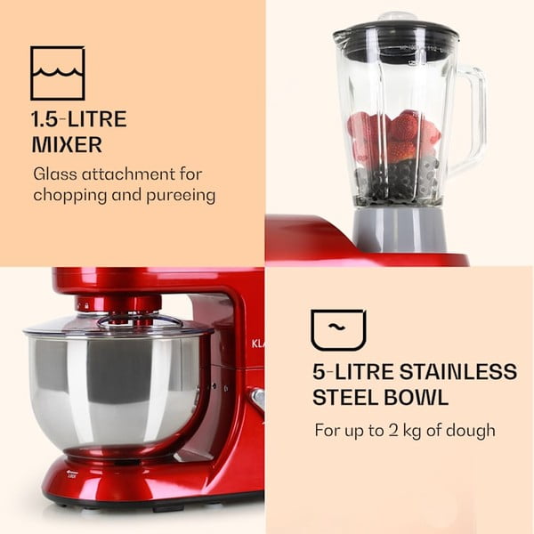 Червен многофункционален кухненски робот Lucia Rossa - Klarstein-image-4