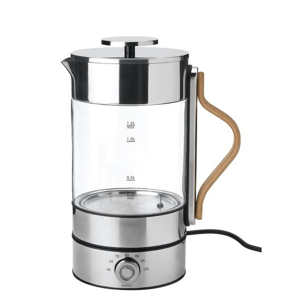 Стъклена електрическа кана в сребрист цвят 1,2 l Emma – Stelton