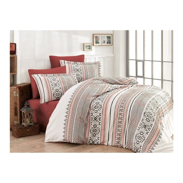Комплект чаршафи за двойно легло от памук Satin Karim Deluxe, 200 x 220 cm - Mijolnir