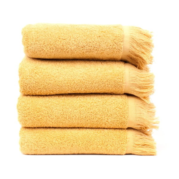 Sada 4 žlutých bavlněných ručníků Casa Di Bassi Sun, 50 x 90 cm