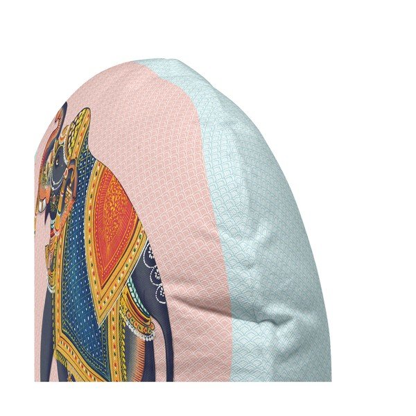 Памучна възглавница Kandula Pink Elephant, ⌀ 50 cm - HF Living-image-1