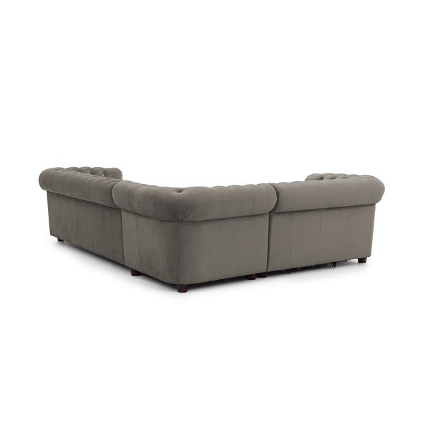 Сив кадифен сгъваем ъглов диван (ляв ъгъл/L форма) York Blik – Ropez-image-3