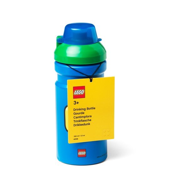 Синя бутилка за вода със зелен капак , 390 ml Iconic - LEGO®-image-2