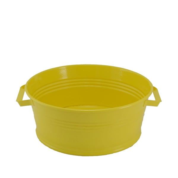 Kovový kbelík s uchy Kovotvar, 10x27 cm, žlutý