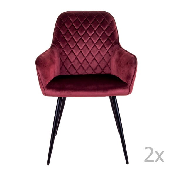 Комплект от 2 тъмночервени трапезни стола Oslo - House Nordic