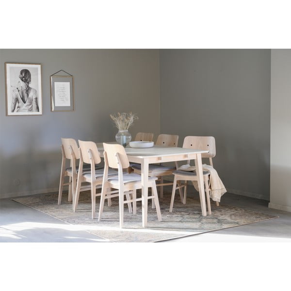 Светлокафяв трапезен стол със светлосива седалка Nagano - Rowico-image-2