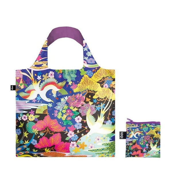 Сгъваема чанта за пазаруване с джоб Dancing Birds - LOQI