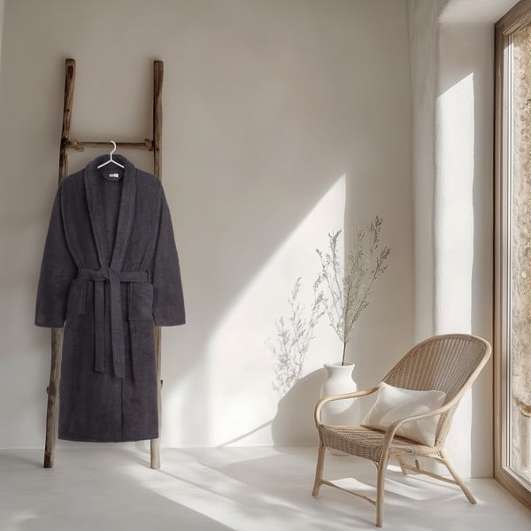 Антрацитна памучна хавлия XL/XXL Terry – HIP-image-1