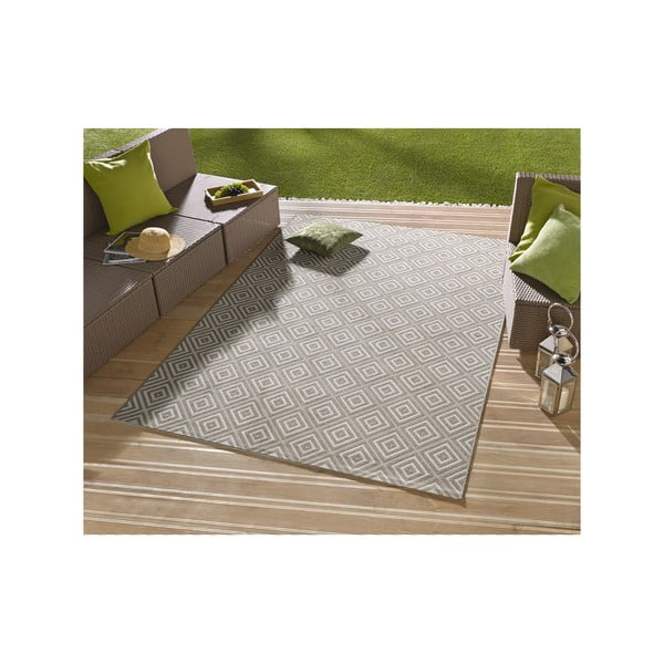 Сив килим за открито , 140 x 200 cm Karo - NORTHRUGS-image-1