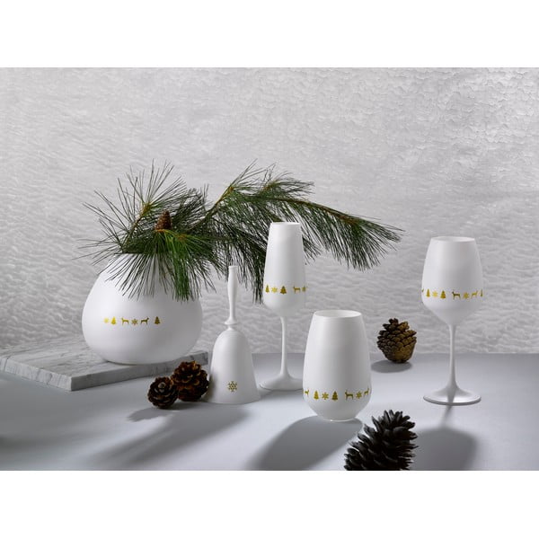 Коледна камбанка от бяло стъкло, височина 17,9 cm Nordic Vintage - Crystalex-image-2