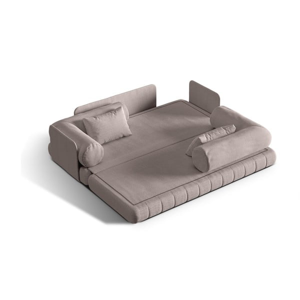 Сиво-бежов сгъваем диван от прежда с примки от букле 206 cm Kemi – Cosmopolitan Design-image-1