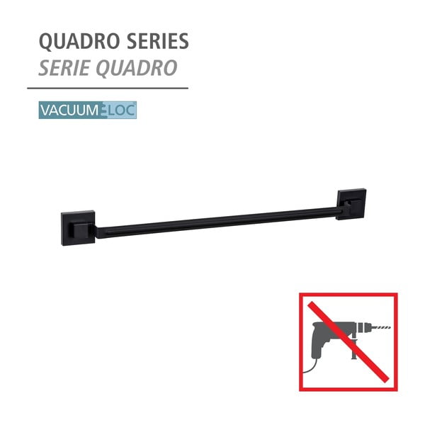 Черна самозалепваща поставка за кърпи от неръждаема стомана Quadro – Wenko-image-4