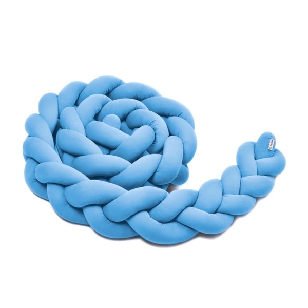 Синя памучна плетена мантила , дължина 180 cm - T-TOMI