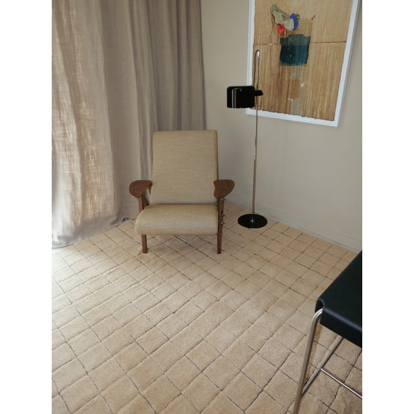 Ръчно изработена вълнена пътека в кехлибарен цвят 80x230 cm Mosaic Amber – Lorena Canals-image-4