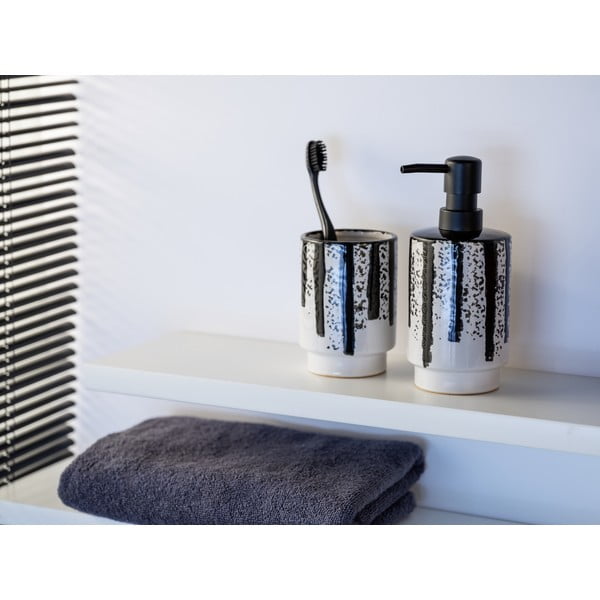 Черно-бял керамичен диспенсер за сапун 340 ml Subiza – Wenko-image-1