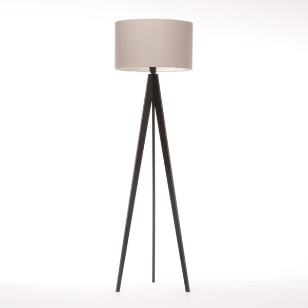 Krémová stojací lampa 4room Artist, černá lakovaná bříza, 150 cm
