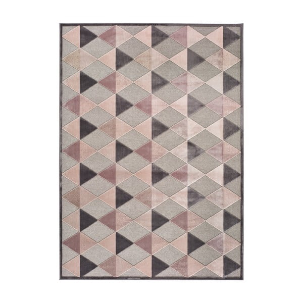Сив и розов килим Farashe Триъгълник, 120 x 170 cm - Universal