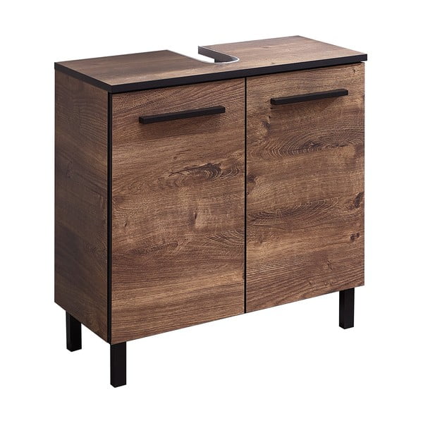 Кафяв шкаф под умивалника в дъб 60x53 cm Set 374 - Pelipal-image-2