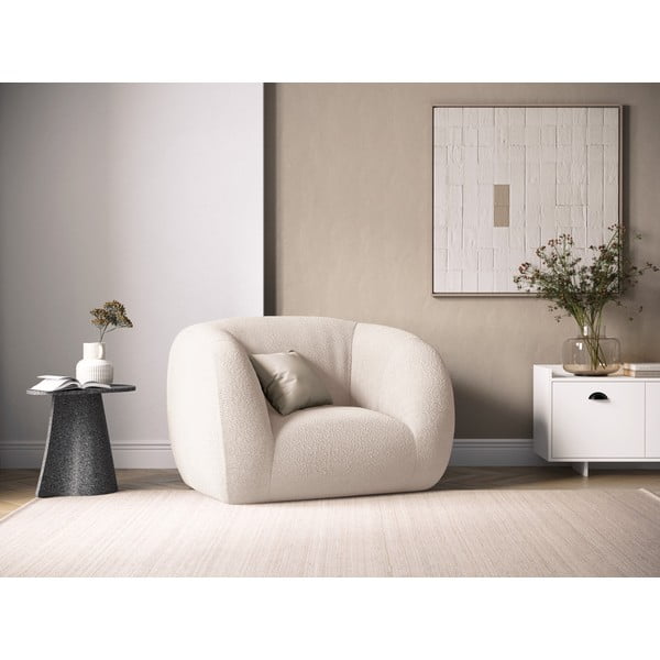 Кремав фотьойл от плат букле Essen - Cosmopolitan Design-image-1