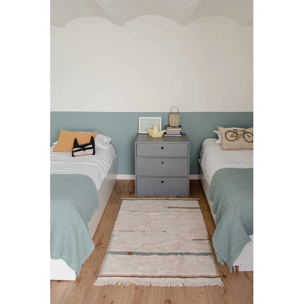Син и кремав ръчно изработен памучен килим подходящ за пране 140x200 cm Lanes Vintage Blue – Lorena Canals-image-1