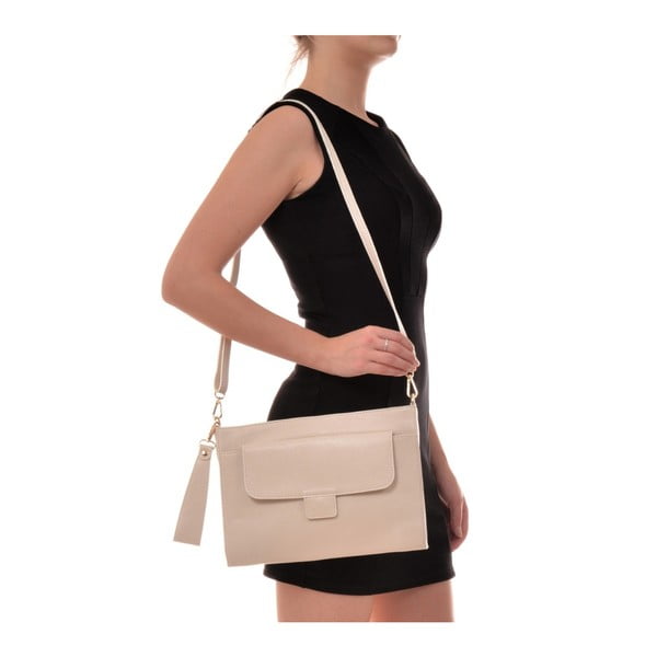 Béžové kožené psaníčko Sofia Cardoni Simplo-image-3