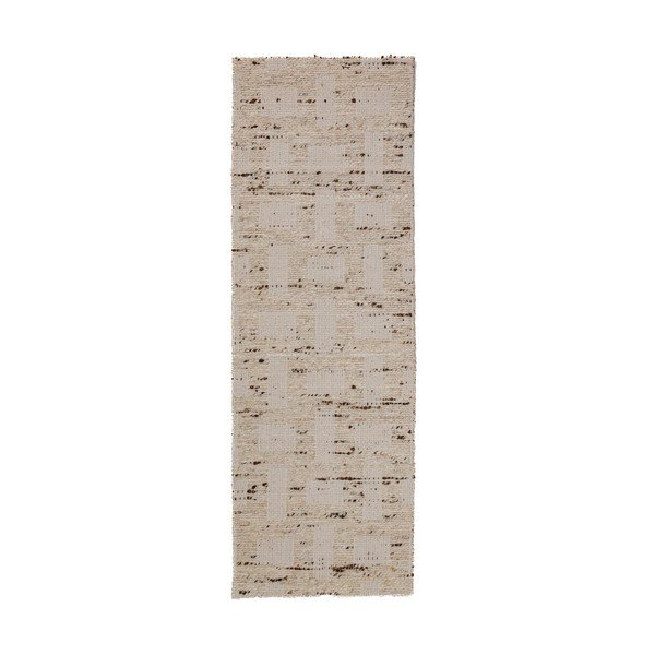 Ръчно изработена пътека със смес от вълна в естествен цвят 80x230 cm Rova Blend – Flair Rugs