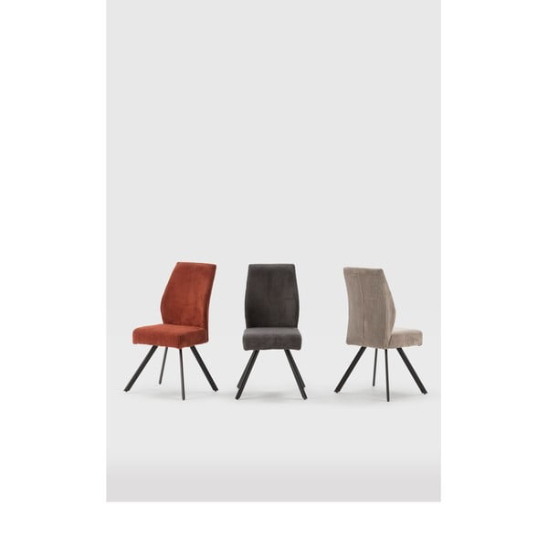 Тъмносиви велурени трапезни столове в комплект 2 бр. Anibal – Marckeric-image-1