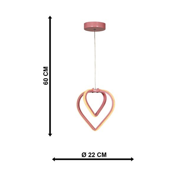 Розово метално LED висящо осветително тяло ø 22 cm Sevinc – Squid Lighting-image-4